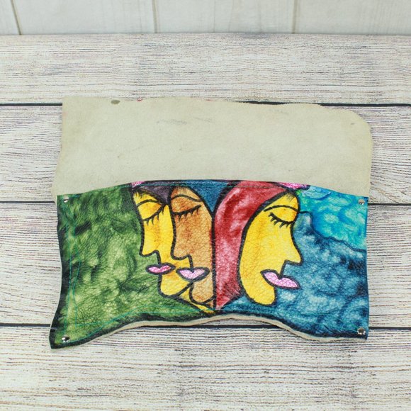 Adriana Bottary Multicolored Hand Painted Clutch Bag - Picture 8 of 11